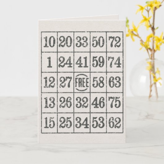Carte Bingo Anniversaire (Fleur jaune)