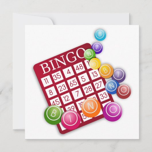 Carte BINGO avec boules BINGO (Devant)
