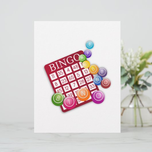 Carte BINGO avec boules BINGO (Debout devant)