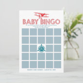 Carte Bingo Baby shower avion (Debout devant)