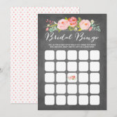 Carte Bingo de douche de mariée dans un jardin de roses (Devant / Derrière)