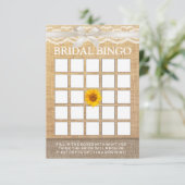 Carte Bingo de Fête de Mariage Ruban d'Ivoire Tournesol (Debout devant)