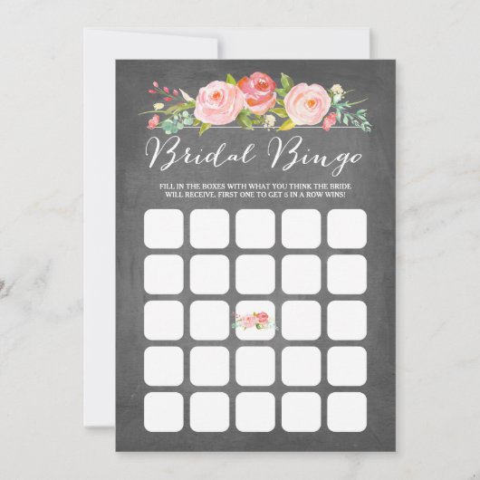 Carte Bingo de Fête des mariées de jardin rose (Devant)
