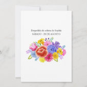 Carte Bingo de Fête des mariées Florale espagnole Fiesta (Dos)