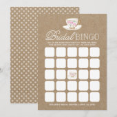 Carte Bingo de thé moderne rustique | Enterrement de vie (Devant / Derrière)