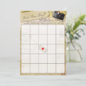 Carte Bingo de voyage de douche en crème et beige (Debout devant)