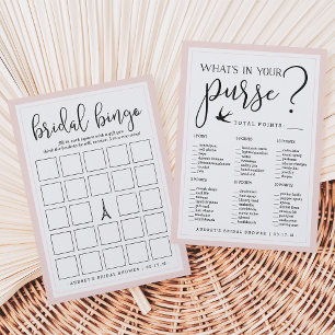 Carte Bingo et jeu de sac à main de baby shower double f