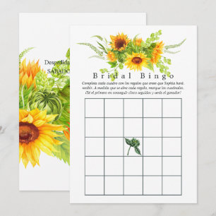 Carte Bingo Fête des mariées tournesol