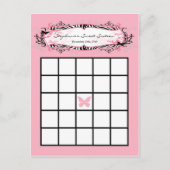 Carte Bingo Gravée Papillon Fille Zèbre Imprimer (Devant)