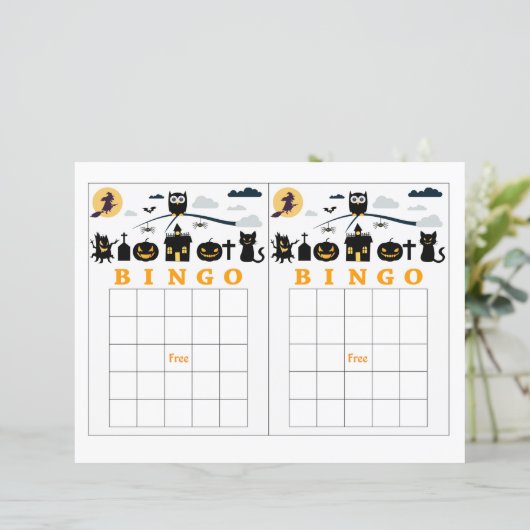 Carte Bingo Halloween (Debout devant)