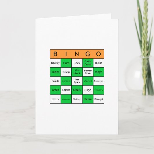 Carte Bingo Jour de la Saint Patrick (Devant)