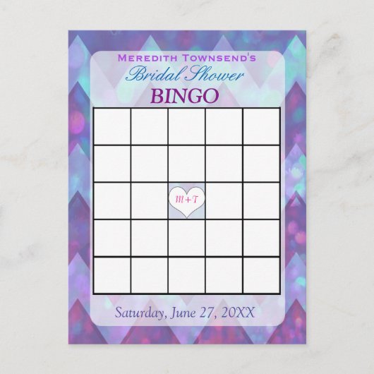 Carte Bingo | Purple Chevron (Devant)