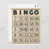Carte Bingo vintage (Devant / Derrière)