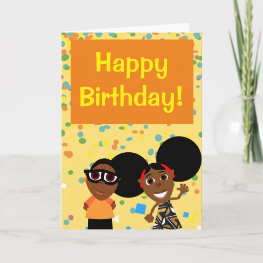 Carte Bino and Fino Birthday Card Confetti (Devant)