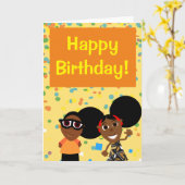 Carte Bino and Fino Birthday Card Confetti (Fleur jaune)
