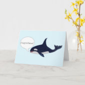 Carte Biologiste de la marine de baleine Félicitations (Fleur jaune)