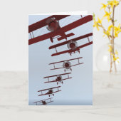 Carte Biplane rétro (Fleur jaune)