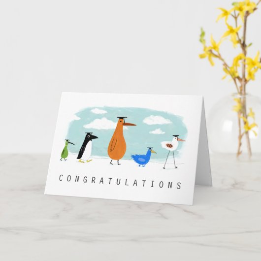 Carte Bird Grads Félicitations Graduation Félicitations (Fleur jaune)