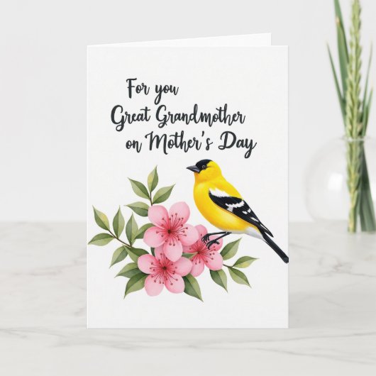 Carte Bird Great Grandmother Card (Devant)
