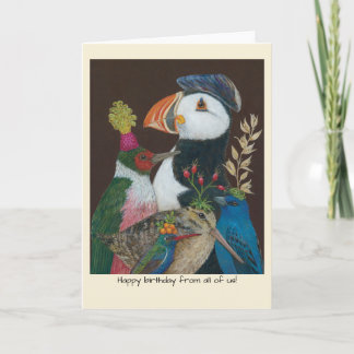 Carte Bird group birthday from all of us card