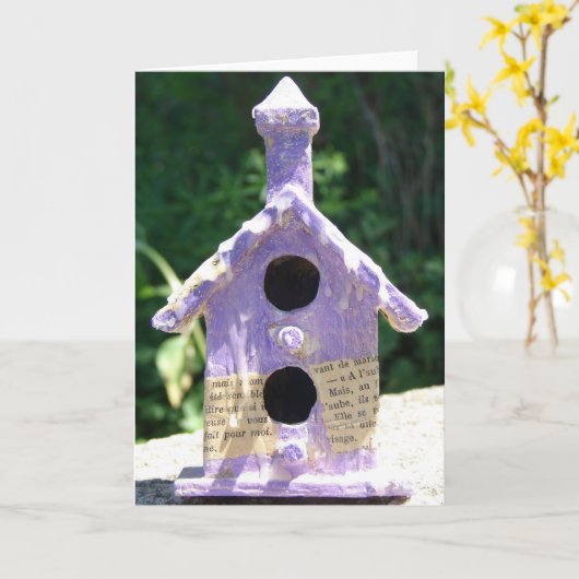 Carte Bird House Art (Fleur jaune)
