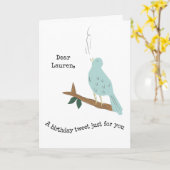 Carte Bird Singing Add a Name Birthday Wishes Greeting (Fleur jaune)