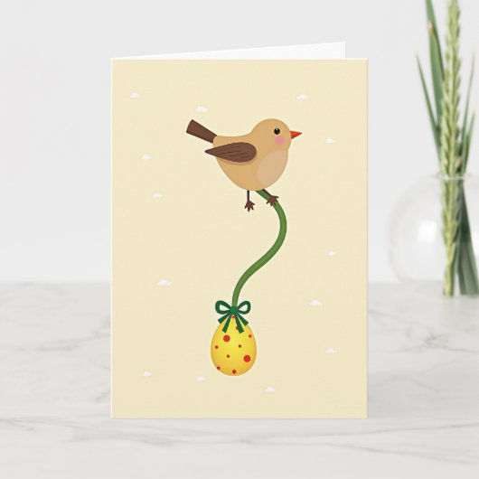 Carte Bird With Polka Dot Egg Design Card (Devant)