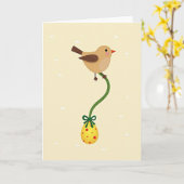 Carte Bird With Polka Dot Egg Design Card (Fleur jaune)