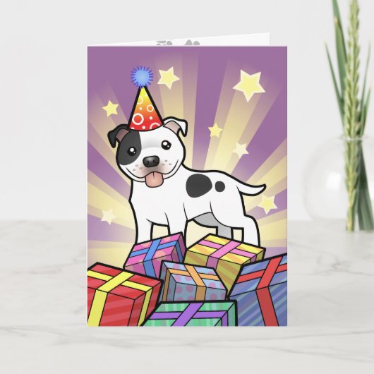 Carte Birday Staffordshire Bull Terrier (Devant)