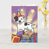 Carte Birday Staffordshire Bull Terrier (Fleur jaune)