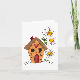 Carte Birdhouse Et Fleurs