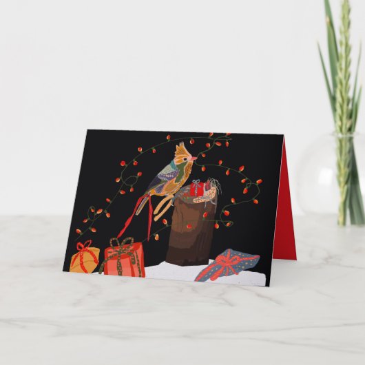 Carte Birdie customizable holiday  card (Devant)