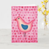 Carte Birdie en Pois rose (Fleur jaune)