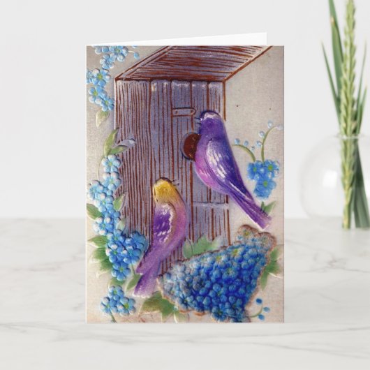 Carte Birds and Bird House Anniversaire (Devant)