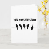 Carte Birds on a wire - dare to be different (Fleur jaune)