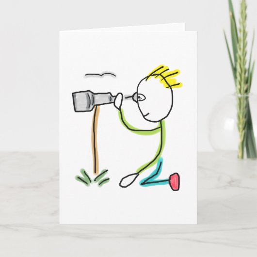 Carte Birdwatching Stickman (Devant)