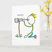 Carte Birdwatching Stickman (Fleur jaune)