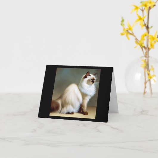 Carte Birman Cat (Fleur jaune)