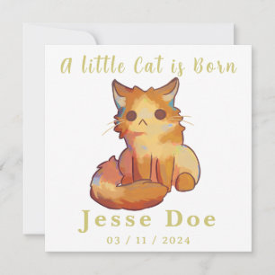Carte Birth Boy and Girl card, little cat