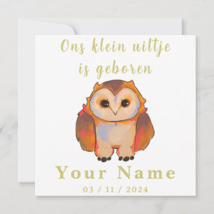 Carte Birth Boy and Girl, sweet little Owl