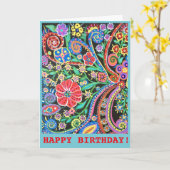 Carte Birthday (Fleur jaune)