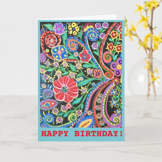 Carte Birthday (Fleur jaune)