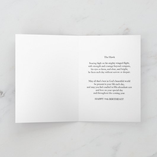 Carte Birthday, 99e, Rough-legged Hawk (Intérieur)