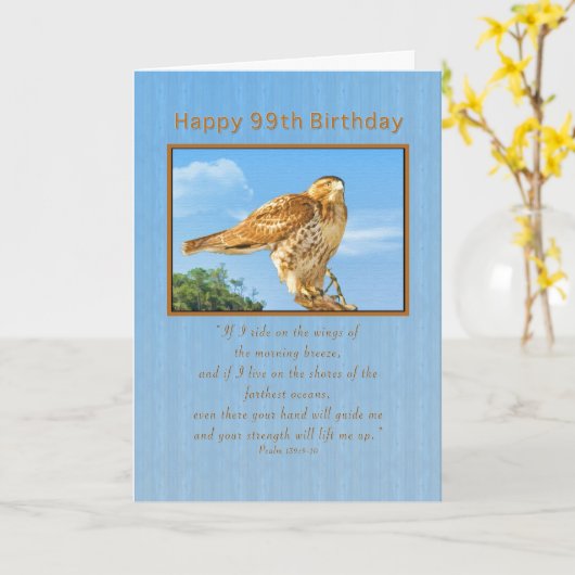 Carte Birthday, 99e, Rough-legged Hawk (Fleur jaune)