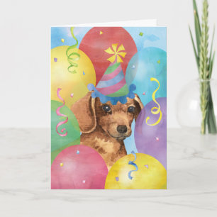 Carte Birthday Balloons Dachshund