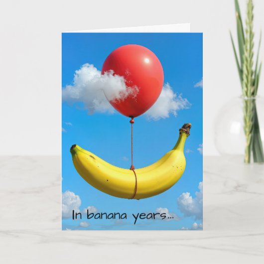 Carte Birthday Banana With Red Balloon (Devant)