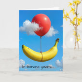 Carte Birthday Banana With Red Balloon (Fleur jaune)