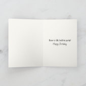 Carte Birthday Bear Lifting Weights In a Sunny Forest (Intérieur)