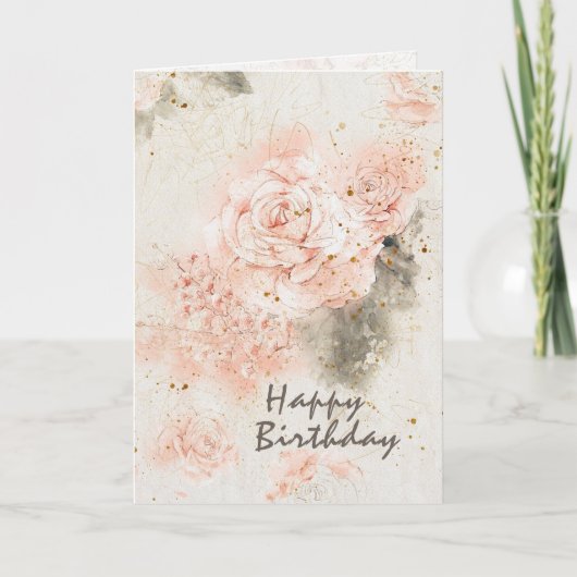Carte Birthday Bible "In His Presence" Pink Roses (Devant)