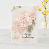 Carte Birthday Bible "In His Presence" Pink Roses (Fleur jaune)